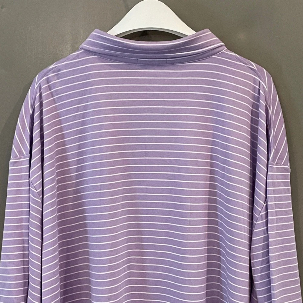 Polo Ralph Lauren Mens 4XB Purple White Striped Short Sleeve Polo Shirt NWT
